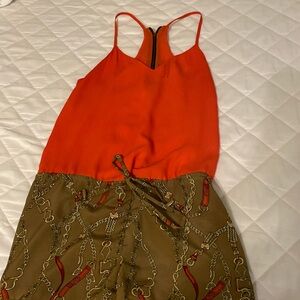 THML women size S beautiful romper with zipper in back.